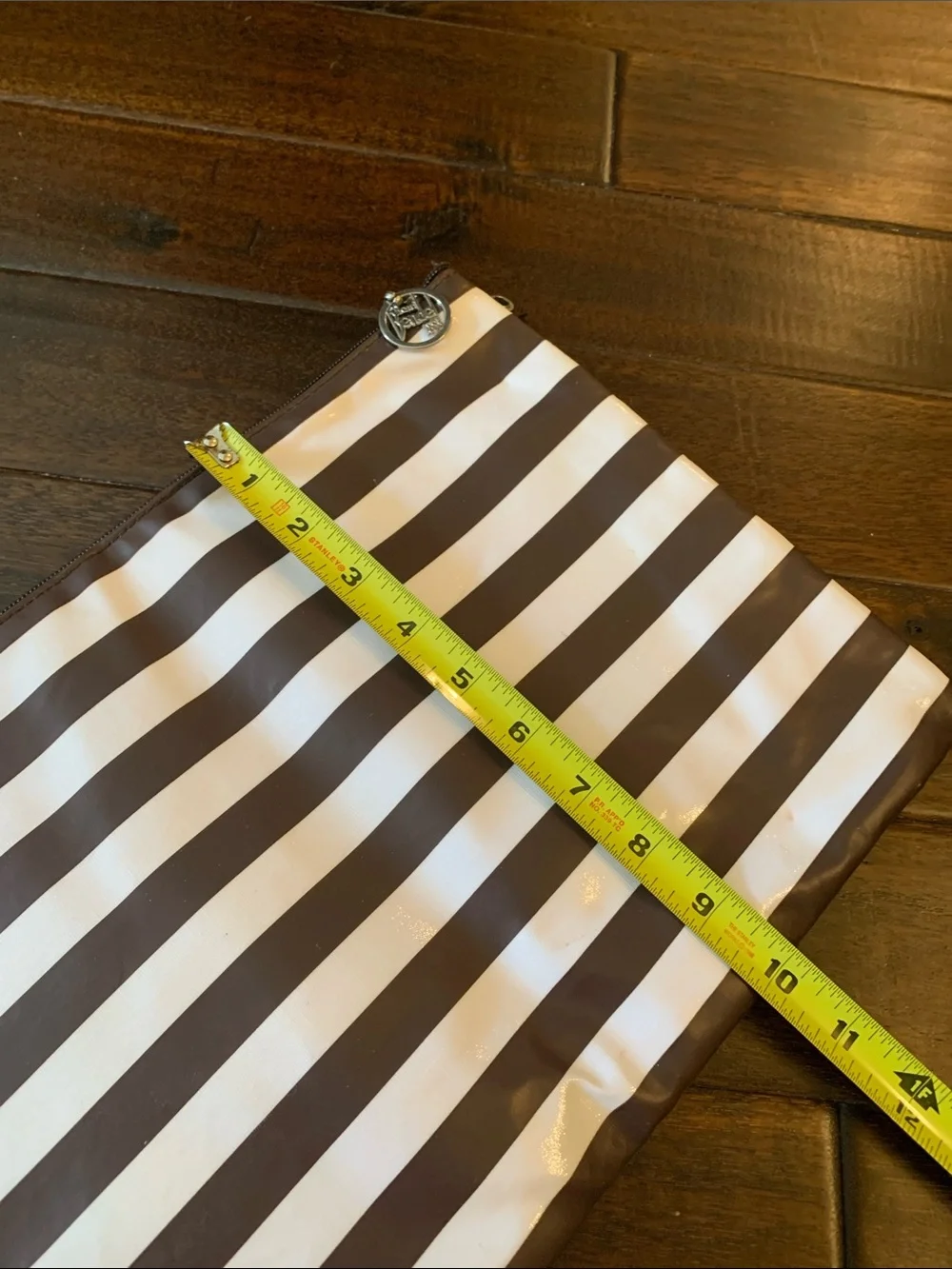 henri bendel Black & White Striped Tablet Sleeve with Hot Pink Laptop Graphic
